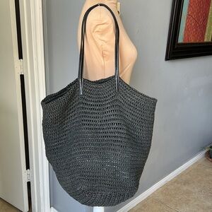 Merona Charcoal Woven Tote Bag